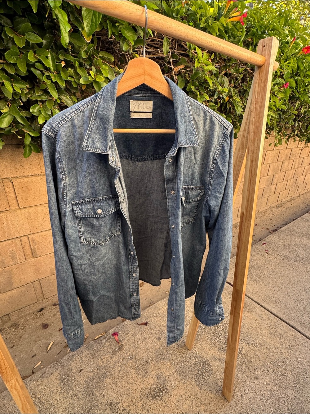 J. Crew Women’s Faded Denim Shirt Jacket - Blue